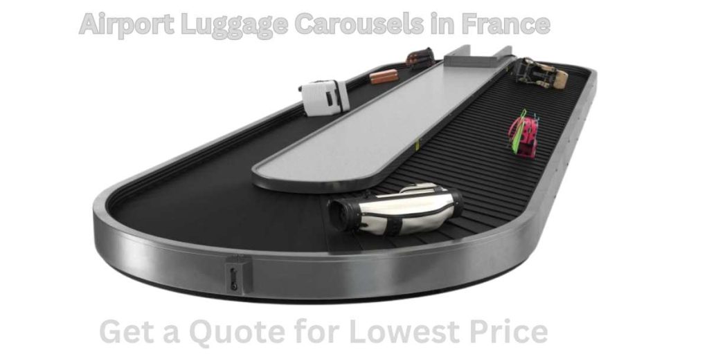  Network of conveyor belts efficiently transporting luggage in a French airport.