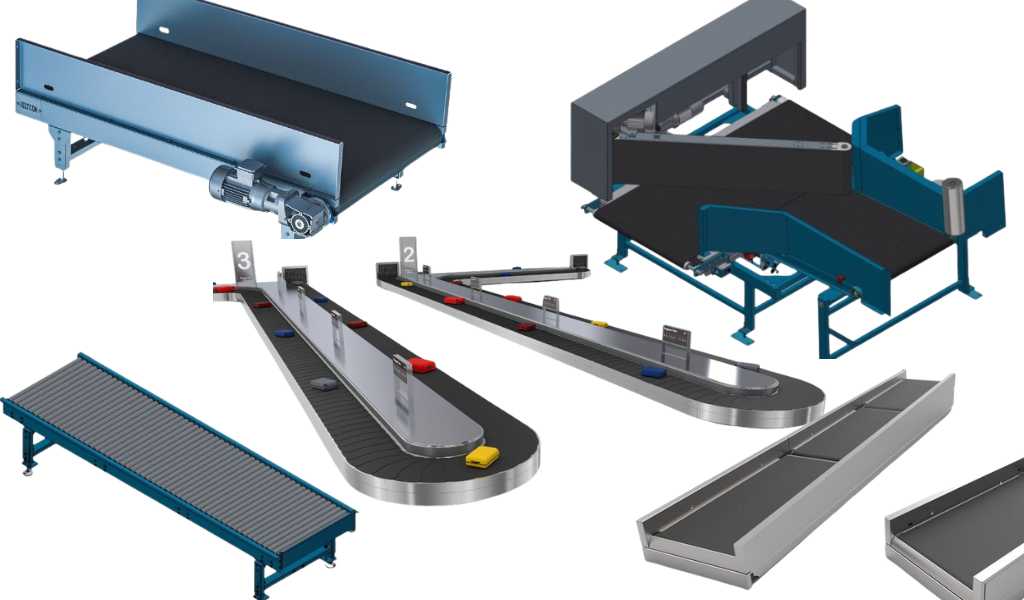 A modern German airport baggage handling system with sorting machines and conveyor belts