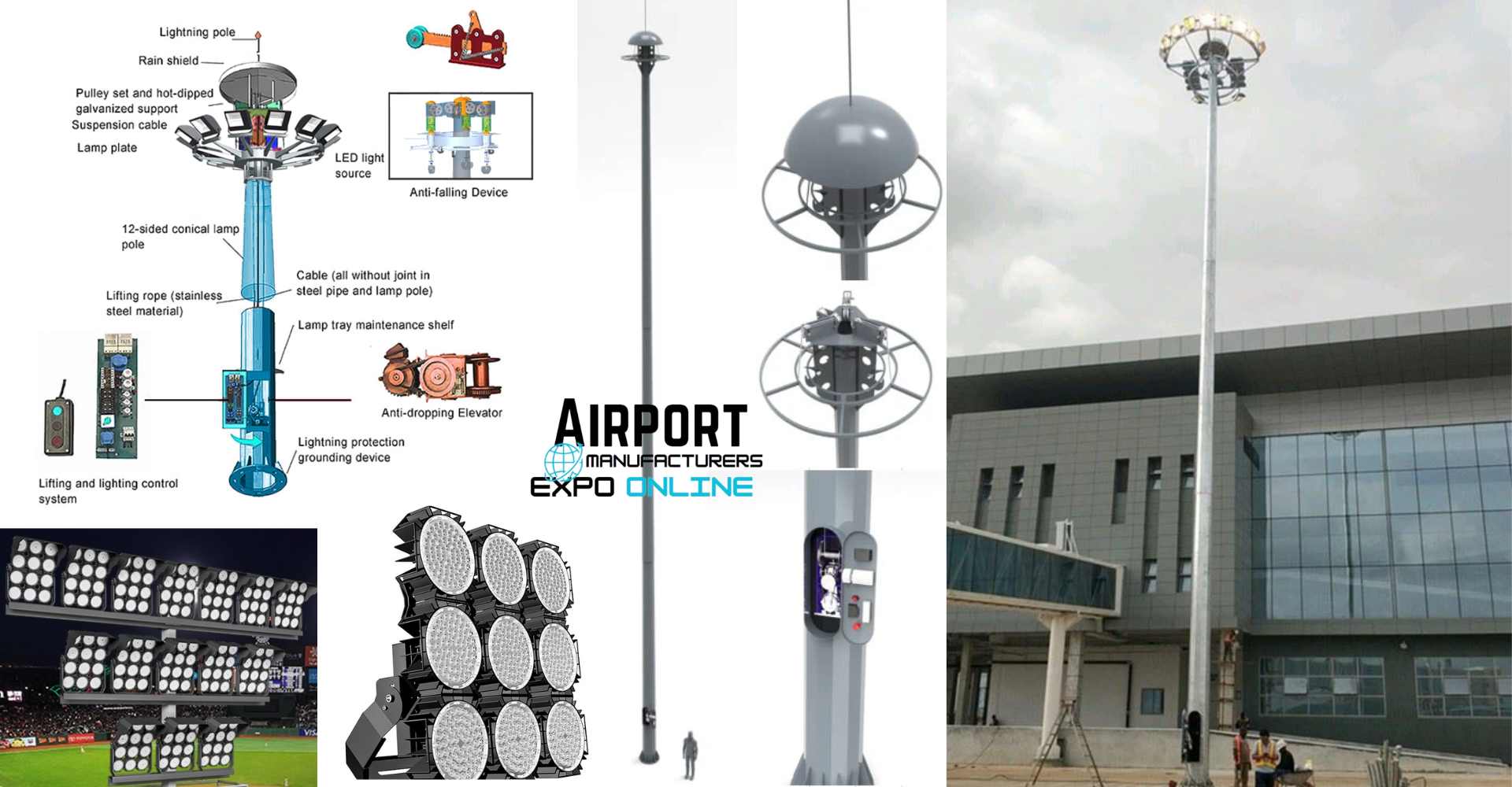 Airport High Mast Pole and LED Light Manufacturers in South Korea